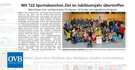 Mit 122 Sportabzeichen Ziel im Jubiläumsjahr übertroffen OVB