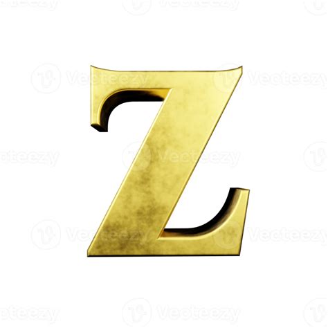 Gold Text Effect Letter Z 3d Render 16316562 Png