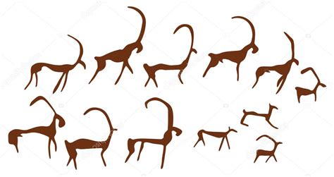 Cave Drawings of Ancient Animals Stock Vector Image by ©bicubic #5814581