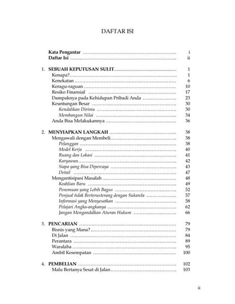 Daftar Isi Kiat Sukses Merintis Usaha Sendiri Pdf