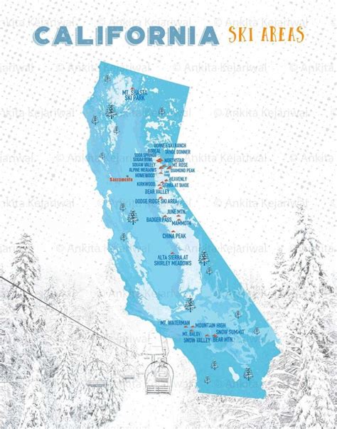 Map Of Ski Resorts In California California Ski Resorts Map New ...