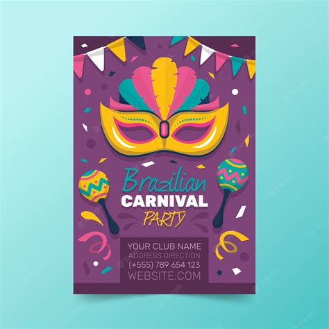 Free Vector Brazilian Carnival Poster Template