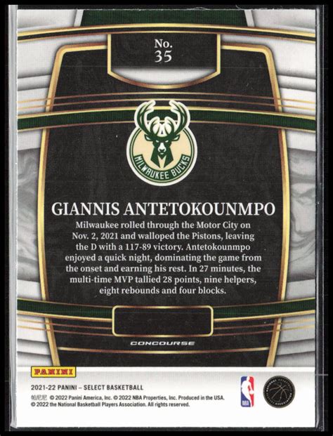 Giannis Antetokounmpo Select Concourse Base Silver Bucks