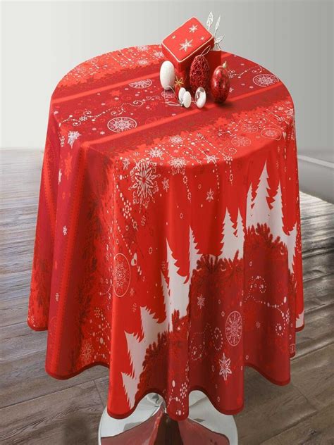 Nappe Anti Taches Sapin Rouge Ronde 160 Cm Rouge Bordeaux Kiabi