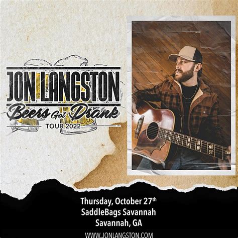 Jon Langston Beers Got Drank Tour Saddlebags Thu Oct 27th