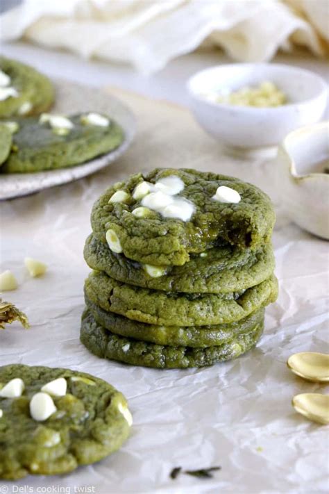 Cookies au thé matcha et pépites de chocolat blanc Del s cooking twist