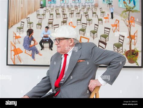 Artist Printmaker Designer And Photographer David Hockney In An Art Gallery In Mayfair He Is