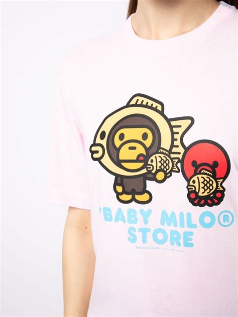 Baby Milo Store By A Bathing Ape Baby Milo Logo Printed T Shirt