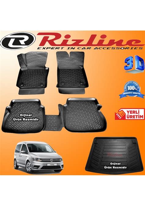 Vw Caddy 3D Paspas Bagaj Havuzu 2015 2020 Arası Set Rizline N11 26432