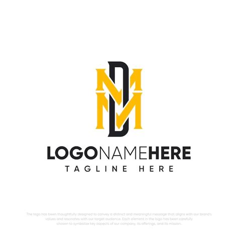 Schriftzug Dm Monogramm Vektor Logo Design Premium Vektor