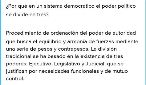 A En La Actualidad Los Estados Democr Ticos Han Dividido El Poder En