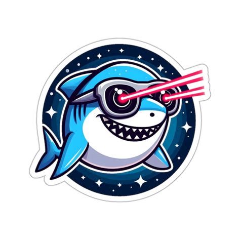 Frisky Shark With Laser Beams Sticker Etsy
