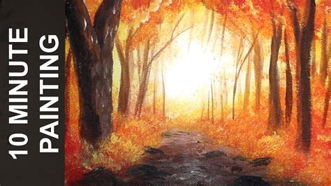 Painting A Misty Autumn Forest Landscape With Acrylics In 10 Minutes