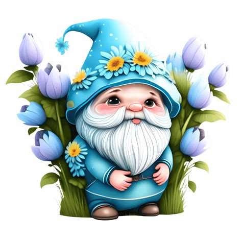 Blue Spring Gnome Graphic Creative Fabrica