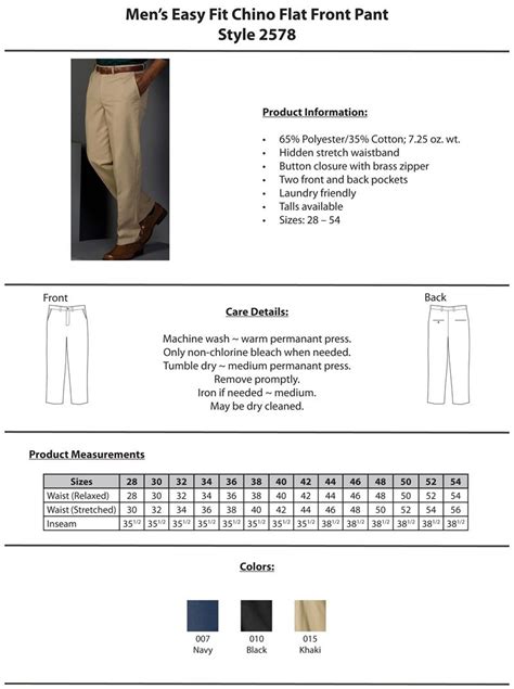 Edwards Mens Flat Front Easy Fit Chino Pants Flex Stretch Waistband 2578