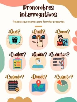 Pronombres Interrogativos Question Words Spanish Espa Ol Tpt