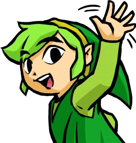 Download Hd Tfh Green Link Waving Hand Zelda Triforce Heroes Png