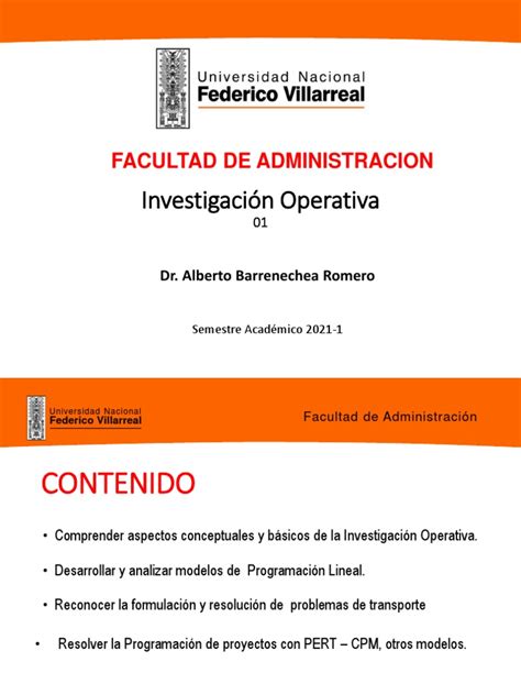 Clases Inv Operativa 2021 1 Semana 01 Descargar Gratis Pdf La Investigación De