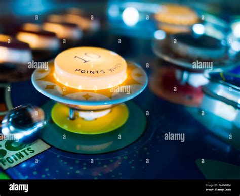 Antique Pinball Machine Bumpers with Motion Blur Ball Stock Photo - Alamy