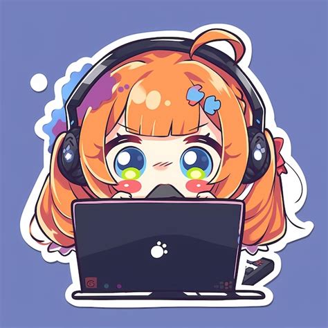 Premium Ai Image Minimal Japanese Kawaii Gamer Girl Chibi Anime