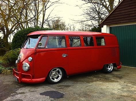 Red Custom Bus Vw Van Vw Classic Volkswagen Vans