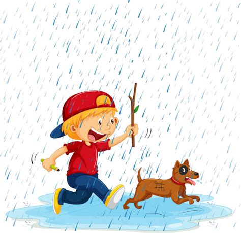 Top 60 Boy Run Rain Clip Art Vector Graphics And Illustrations Istock