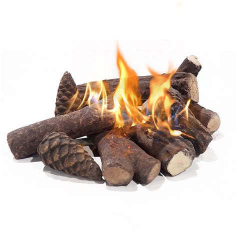 Loon Peak® Kerrtown Ceramic Logs For Bioethanol Firedecorative Fire