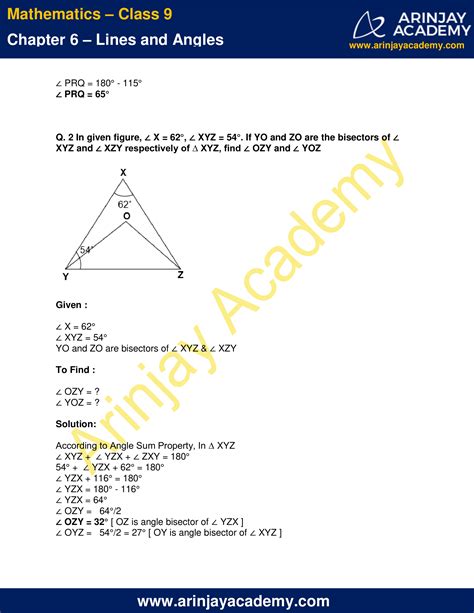 Ncert Solutions For Class Maths Chapter Exercise Lines And Angles