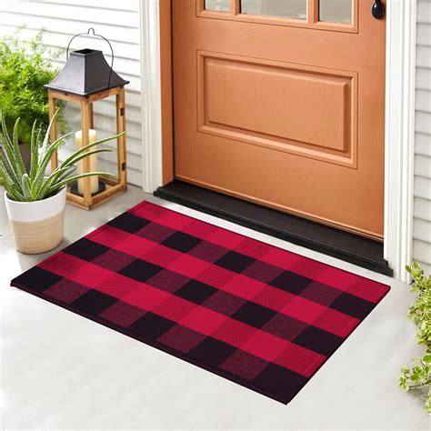 Amazon Red And Black Buffalo Plaid Outdoor Rug 24x36 Cotton