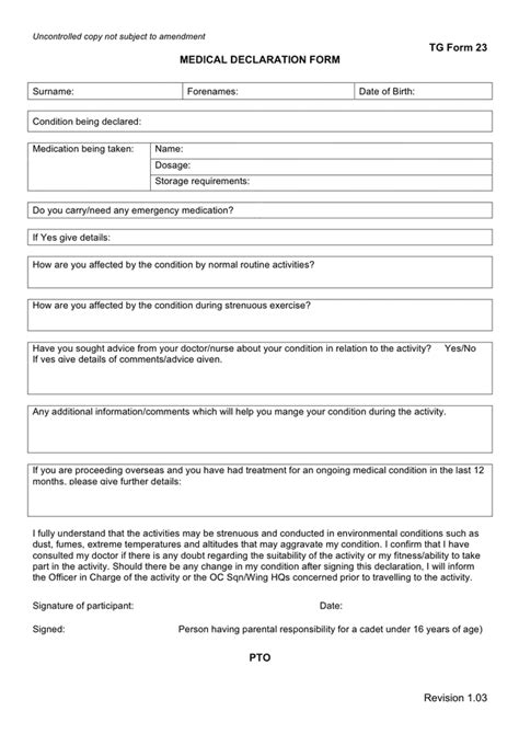 Honduras Health Declaration Form