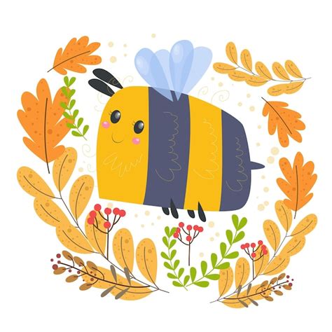 Premium Vector | Vector illustration of cute bee drawing background