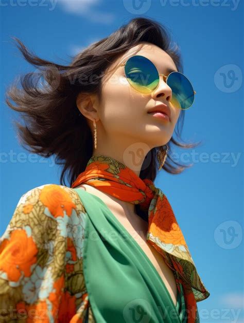 AI Generated Woman Wearing Sunglasses And Scarf 40968691 Stock Photo At