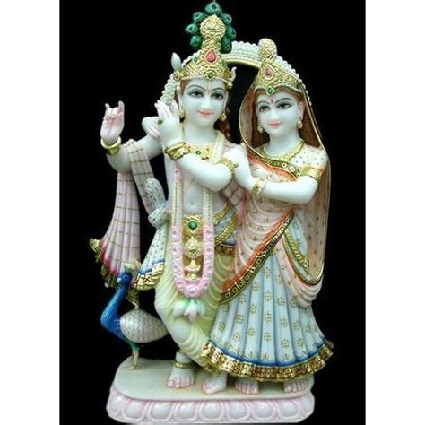 Painted Hindu Marble Jugal Radha Krishna Sculpture At Rs In Alwar