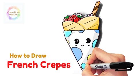 How To Draw French Crepes Easy Step By Step Cute French Crepes Drawing