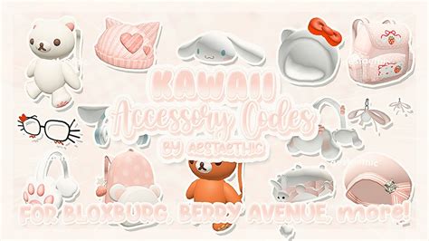 Cute Kawaii Accessory Codes For Berry Avenue Bloxburg Brookhaven Pt