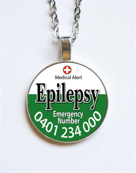 Medic Alert Epilepsy Medical Alert Necklace With Emergency - Etsy