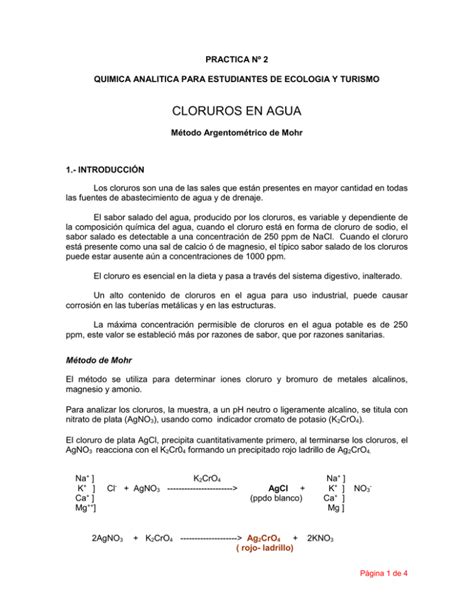 Determinaci N De Cloruros En Agua