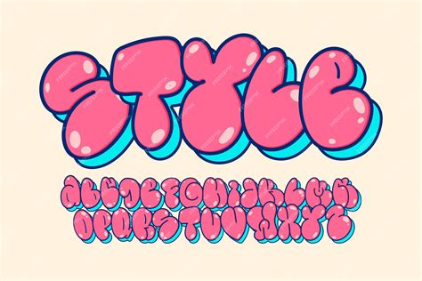 Premium Vector | Street art bubble graffiti font