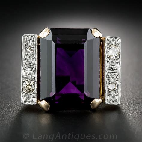 Retro Amethyst And Diamond Ring