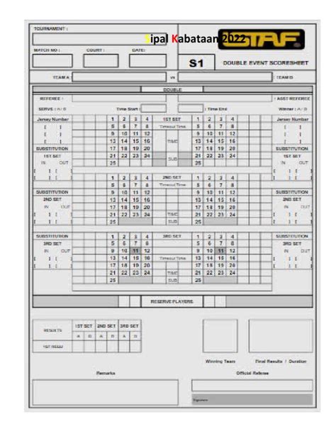 sepak score sheet