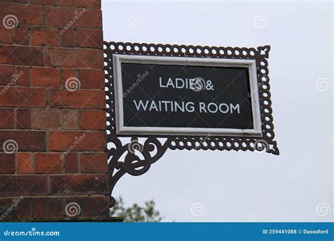 Waiting Room Sign. stock photo. Image of rail, heritage - 259441088