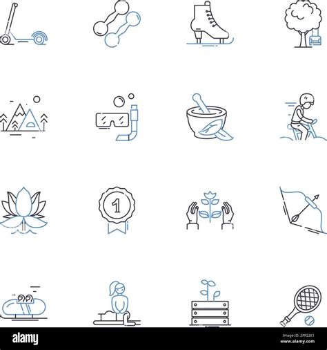 Wellness Line Icons Collection Mindfulness Self Care Balance