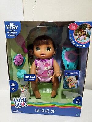 Baby Alive Baby Go Bye Bye Brunette Hair Doll 25 Phrases Sounds