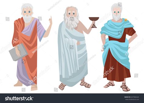 Three Great Greek Philosophers Stock Vector Royalty Free 607906424