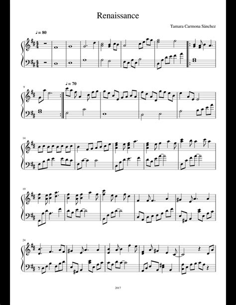 Renaissance Sheet Music For Piano Download Free In Pdf Or Midi