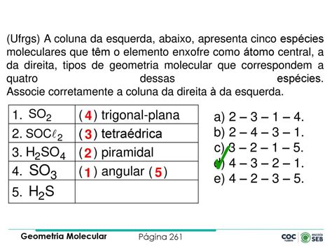 Geometria Molecular Página 259 Prof Callegaro ppt carregar