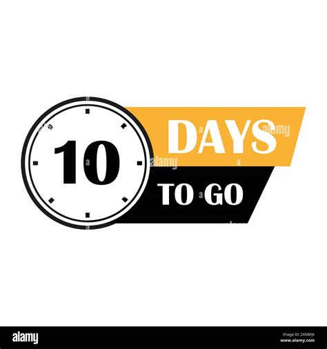 Countdown timer icon. 10 days to go. Ten days remaining. Vector illustration Stock Vector Image ...