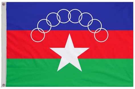 Kokang Self-Administered Zone Myanmar Flag with Eyelets