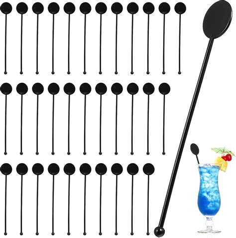 Angoily 100pcs Cocktail Swizzle Sticks 7 Inches Disc Top Drink