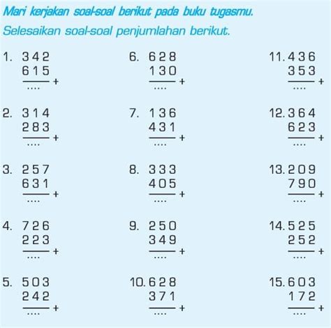 Contoh Latihan Soal Soal Cerita Matematika Kelas 1 Sd Penjumlahan Images Images